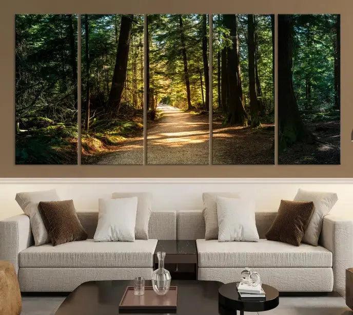 Large Forest Path Wall Art Landscape Canvas Print