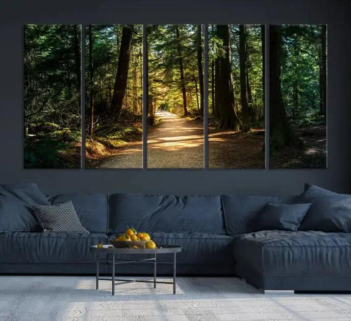 Large Forest Path Wall Art Landscape Canvas Print