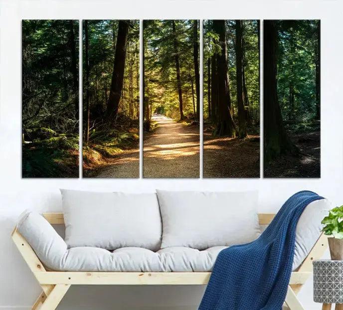 Large Forest Path Wall Art Landscape Canvas Print