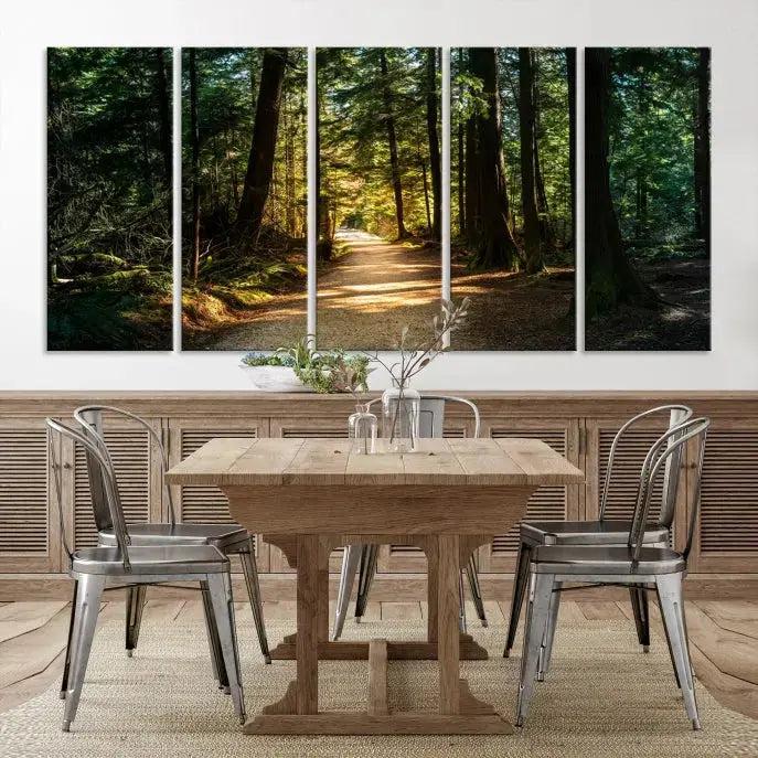 Large Forest Path Wall Art Landscape Canvas Print