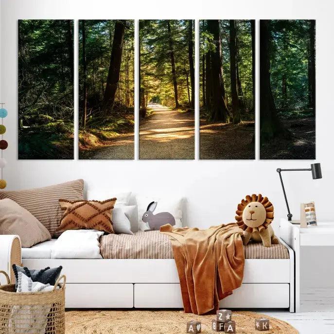 Large Forest Path Wall Art Landscape Canvas Print