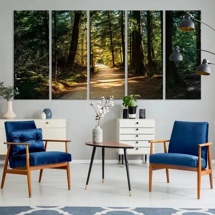 Large Natural Landscape Wall Art Relaxing Forest Canvas Print