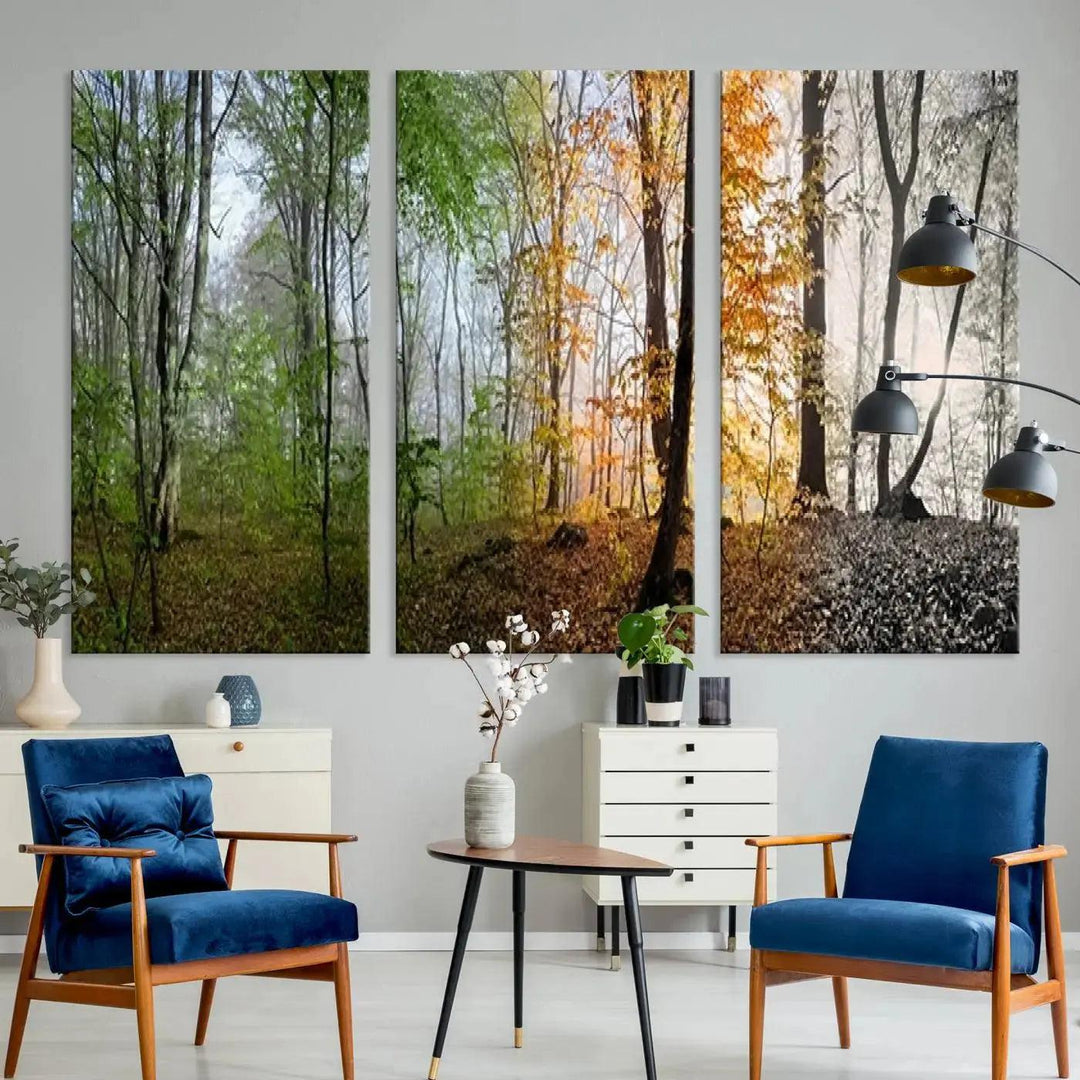 Large Wall Art Landscape Canvas PrintPanoramic View of Season Forest