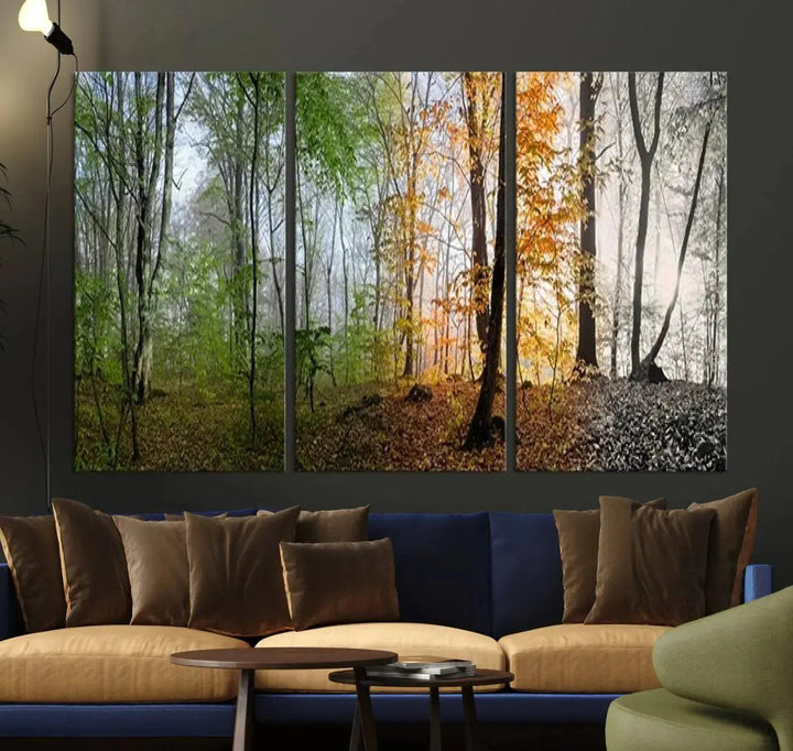 Large Wall Art Landscape Canvas PrintPanoramic View of Season Forest