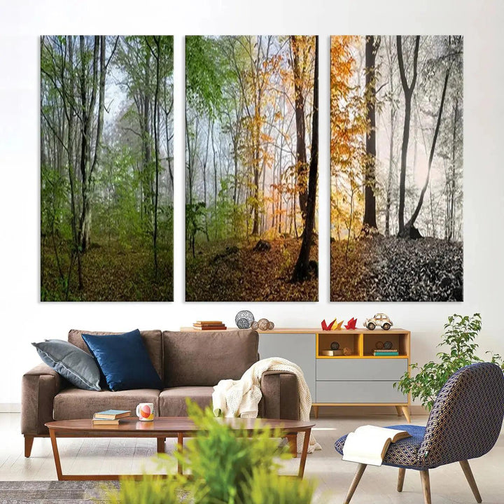 Large Wall Art Landscape Canvas PrintPanoramic View of Season Forest