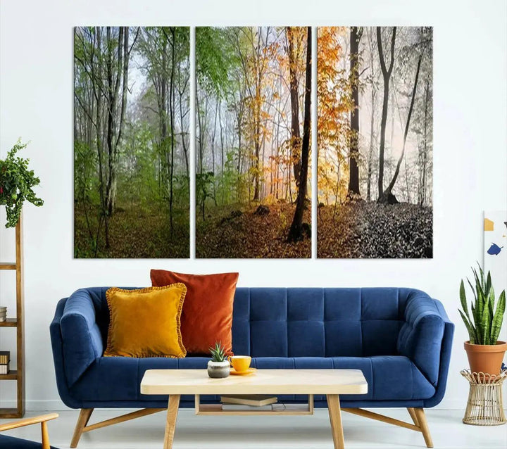 Large Wall Art Landscape Canvas PrintPanoramic View of Season Forest