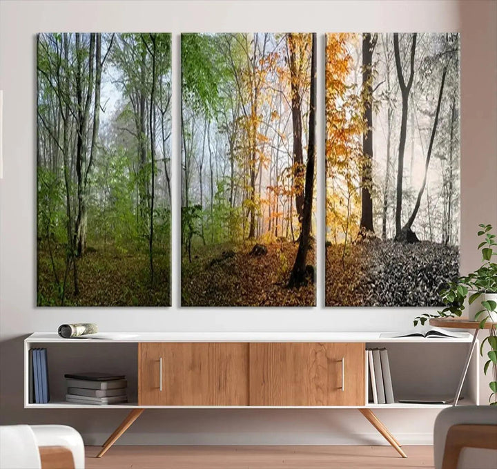 Large Wall Art Landscape Canvas PrintPanoramic View of Season Forest