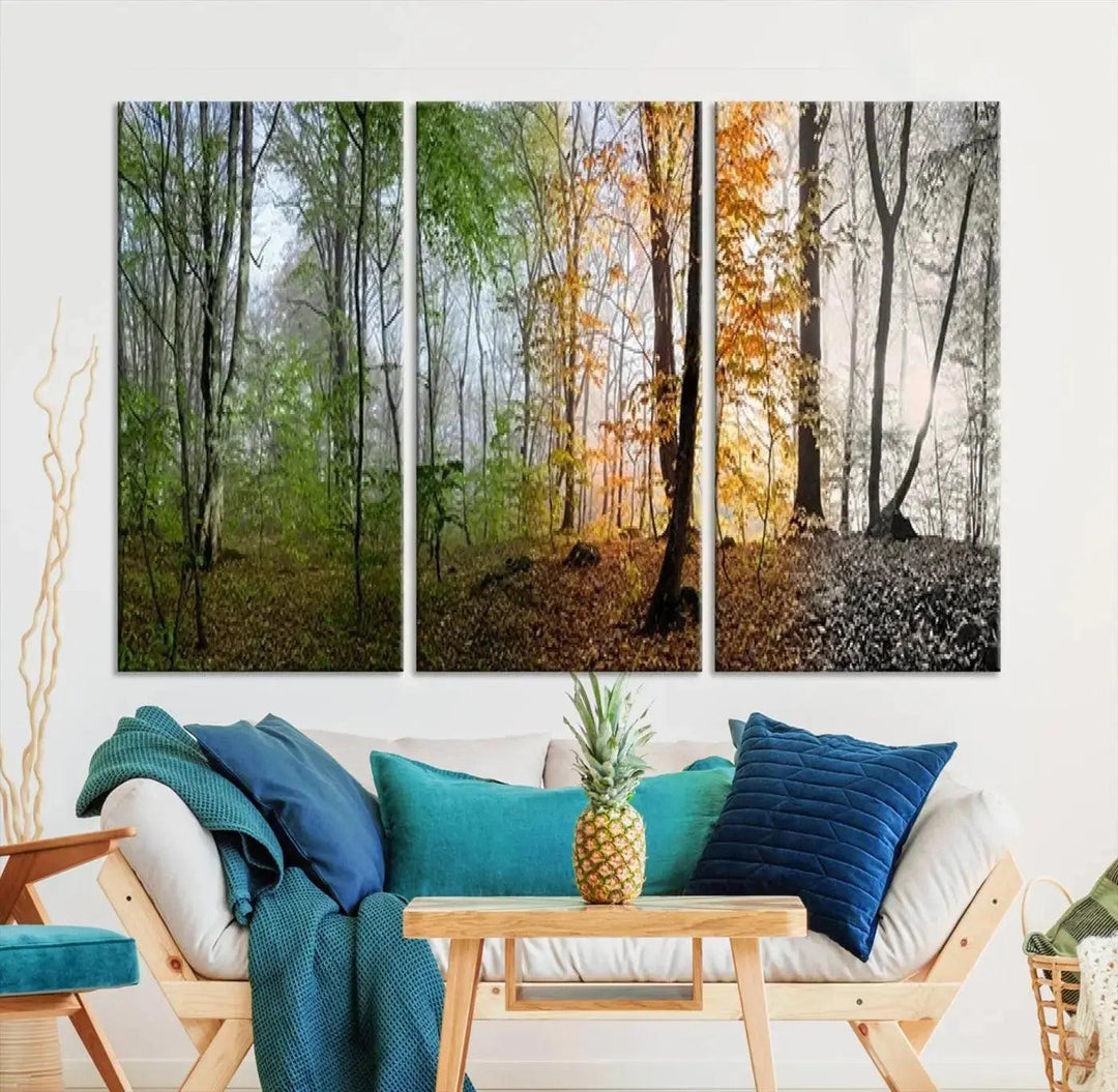 Large Wall Art Landscape Canvas PrintPanoramic View of Season Forest