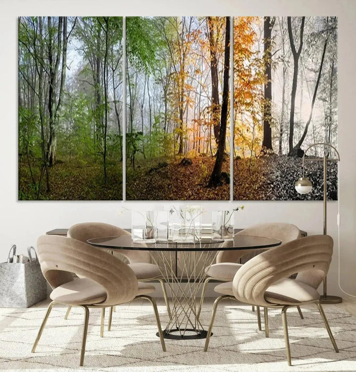 Large Wall Art Landscape Canvas PrintPanoramic View of Season Forest