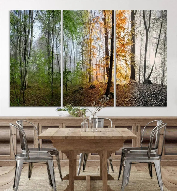 Large Wall Art Landscape Canvas PrintPanoramic View of Season Forest