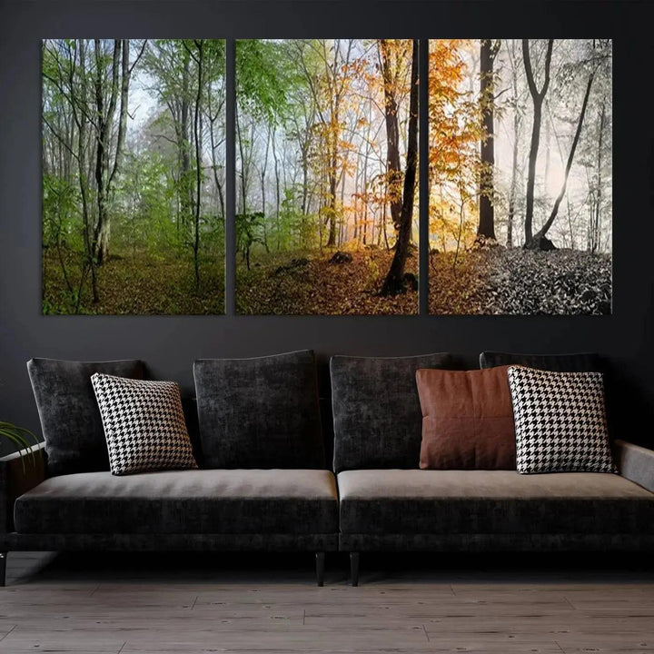 Large Wall Art Landscape Canvas PrintPanoramic View of Season Forest