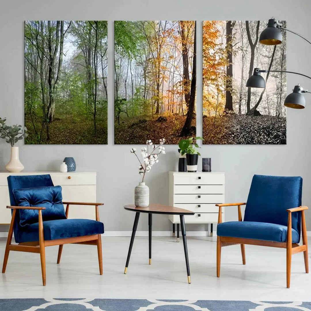 Large Wall Art Landscape Canvas PrintPanoramic View of Season Forest