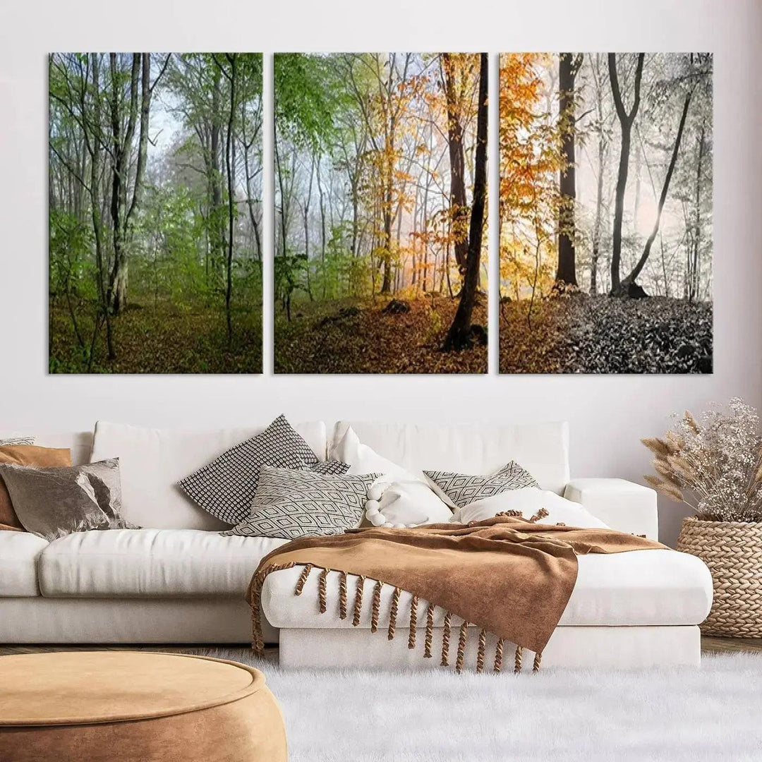 Large Wall Art Landscape Canvas PrintPanoramic View of Season Forest