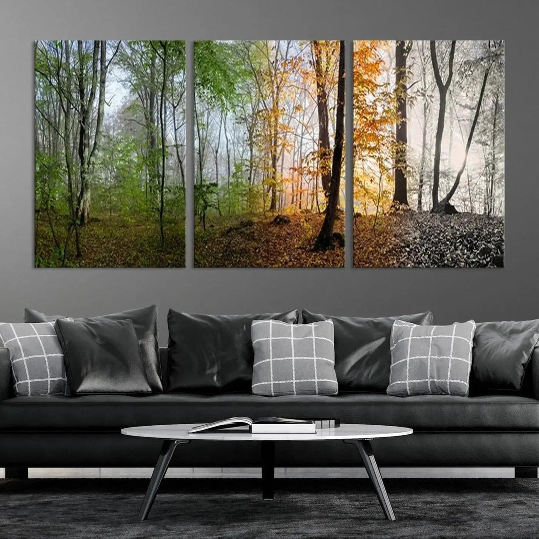 Large Wall Art Landscape Canvas PrintPanoramic View of Season Forest