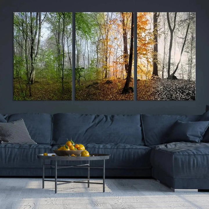 Large Wall Art Landscape Canvas PrintPanoramic View of Season Forest