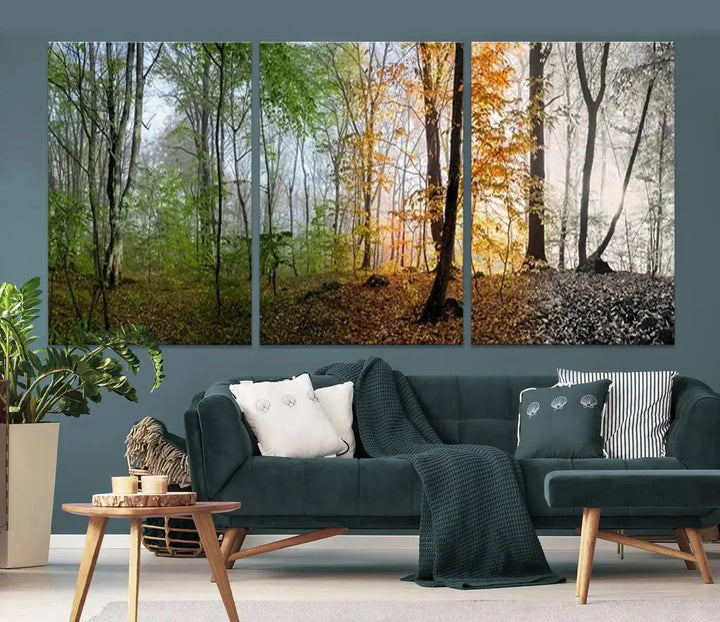 Large Wall Art Landscape Canvas PrintPanoramic View of Season Forest