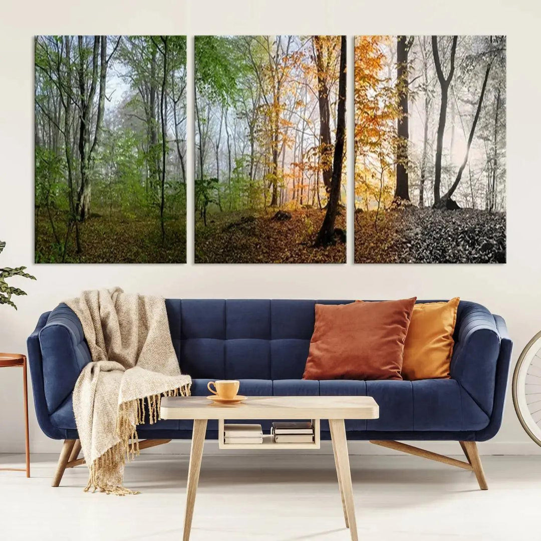 Large Wall Art Landscape Canvas PrintPanoramic View of Season Forest