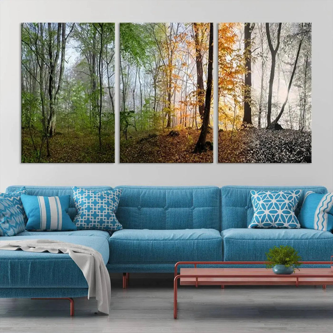 Large Wall Art Landscape Canvas PrintPanoramic View of Season Forest