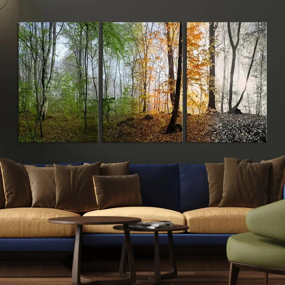 Large Wall Art Landscape Canvas PrintPanoramic View of Season Forest