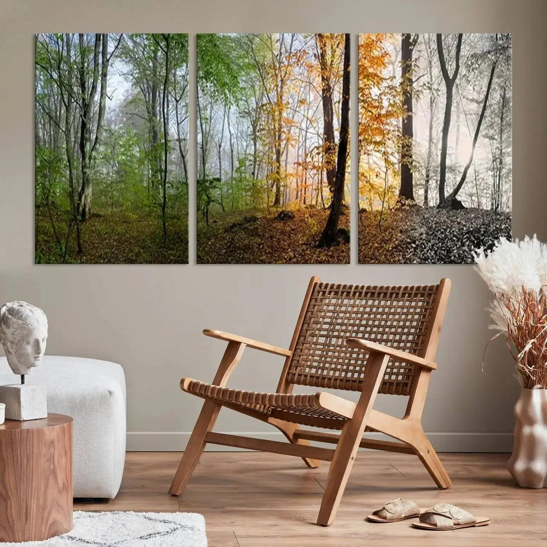 Large Wall Art Landscape Canvas PrintPanoramic View of Season Forest