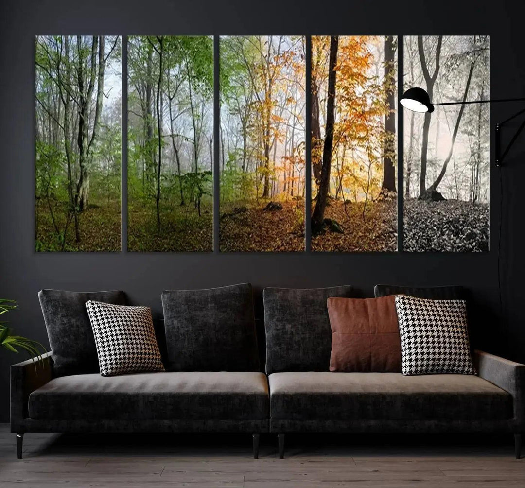 Large Wall Art Landscape Canvas PrintPanoramic View of Season Forest