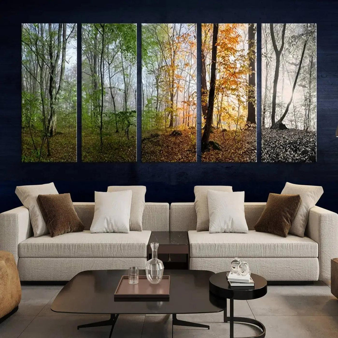 Large Wall Art Landscape Canvas PrintPanoramic View of Season Forest