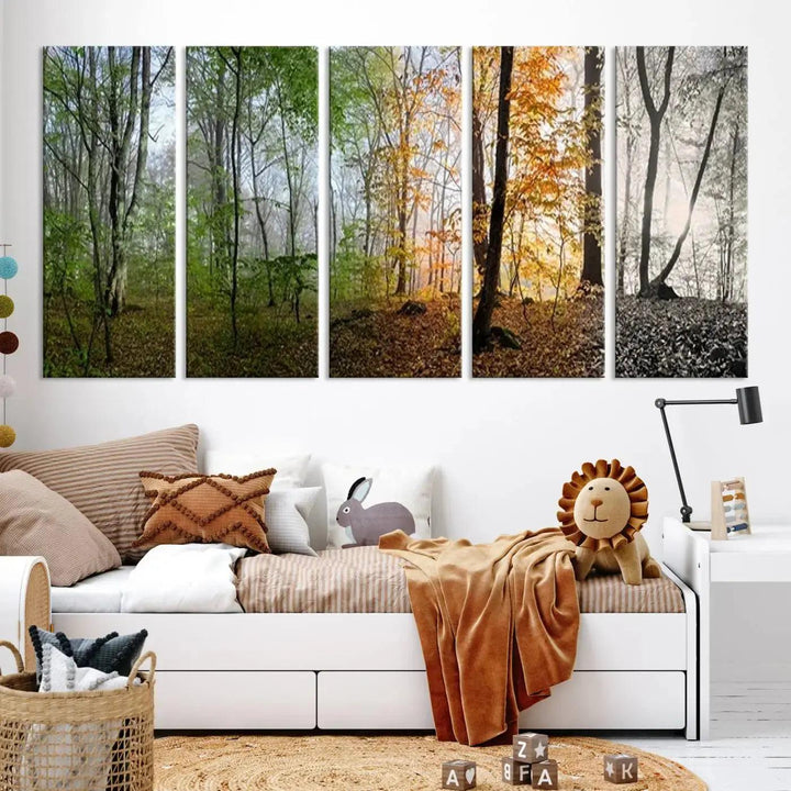 Large Wall Art Landscape Canvas PrintPanoramic View of Season Forest