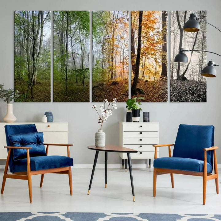 Large Wall Art Landscape Canvas PrintPanoramic View of Season Forest