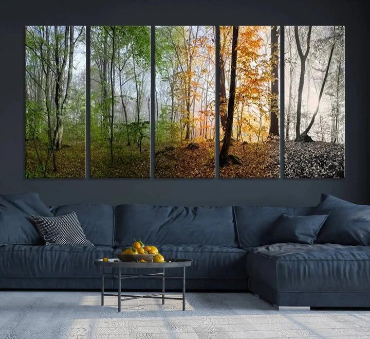 Large Wall Art Landscape Canvas PrintPanoramic View of Season Forest