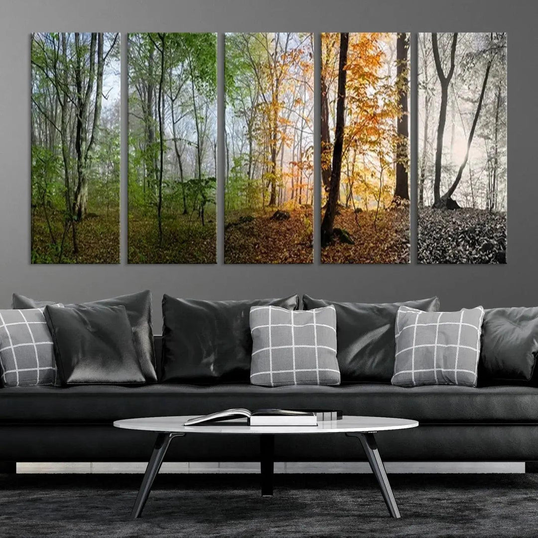 Large Wall Art Landscape Canvas PrintPanoramic View of Season Forest