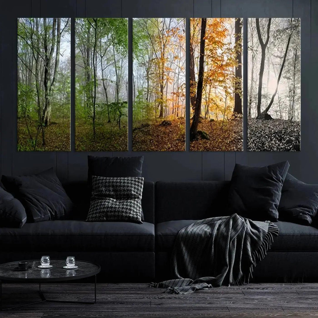 Large Wall Art Landscape Canvas PrintPanoramic View of Season Forest