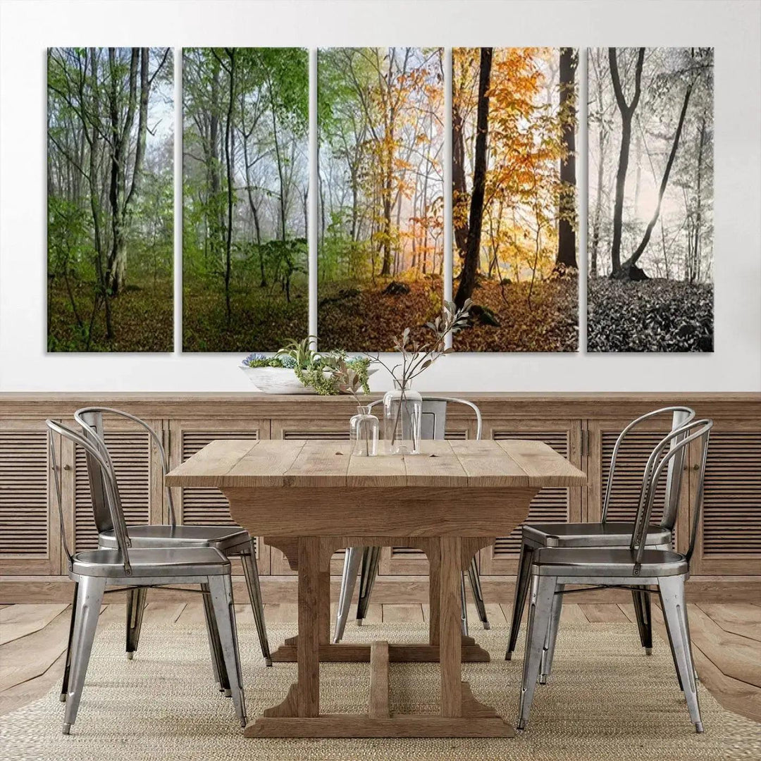 Large Wall Art Landscape Canvas PrintPanoramic View of Season Forest