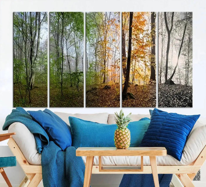 Large Wall Art Landscape Canvas PrintPanoramic View of Season Forest