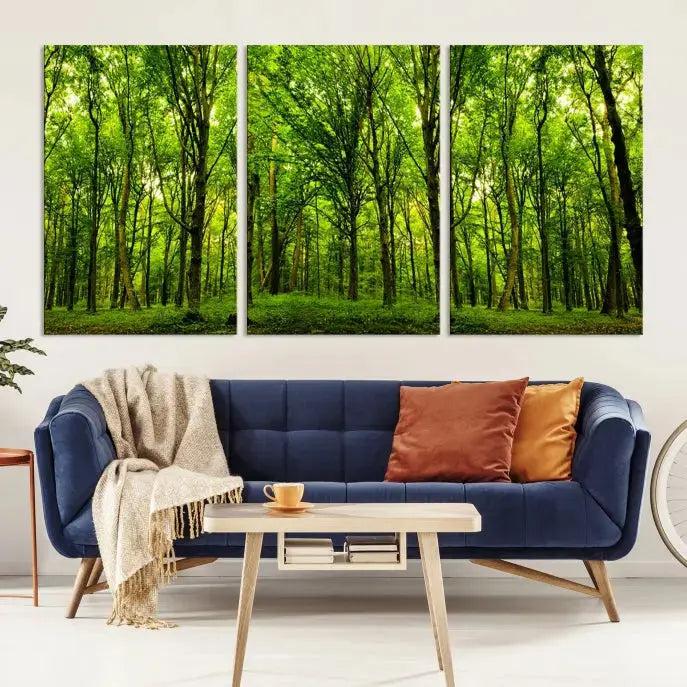 Lush Jungle Forest Wall Art Canvas Print