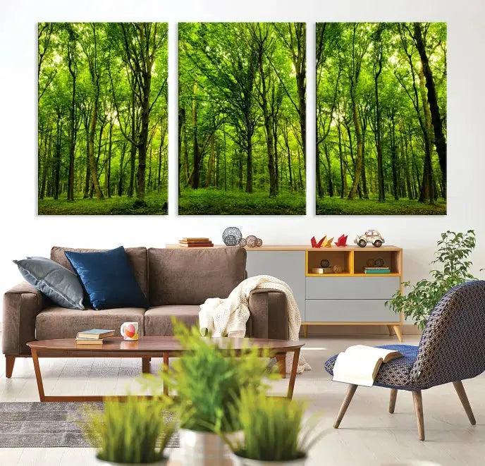 Lush Jungle Forest Wall Art Canvas Print