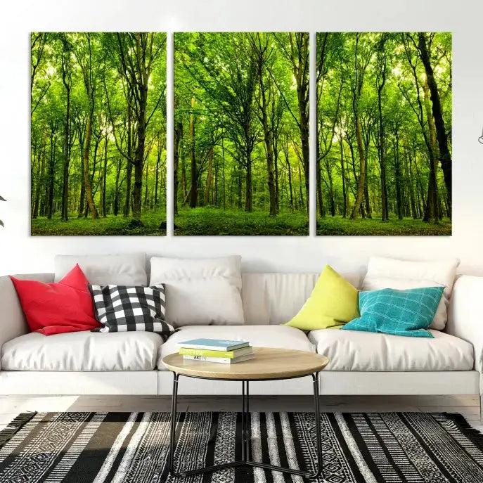 Lush Jungle Forest Wall Art Canvas Print