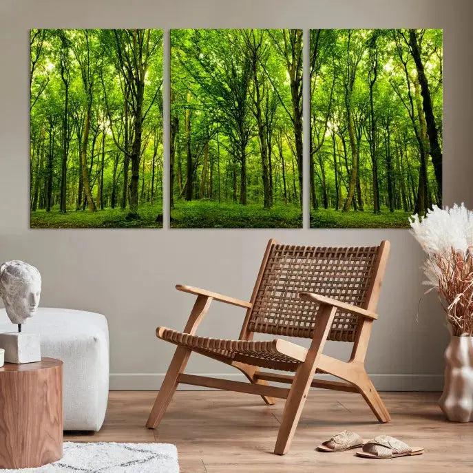 Lush Jungle Forest Wall Art Canvas Print