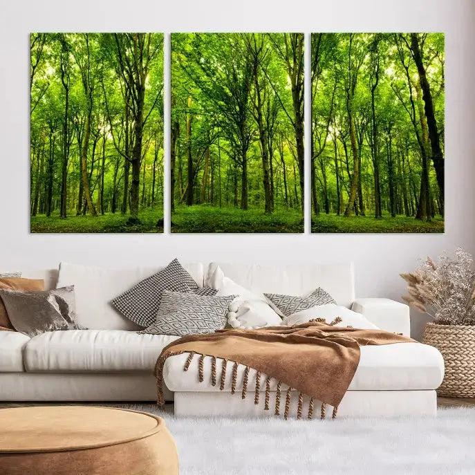 Lush Jungle Forest Wall Art Canvas Print