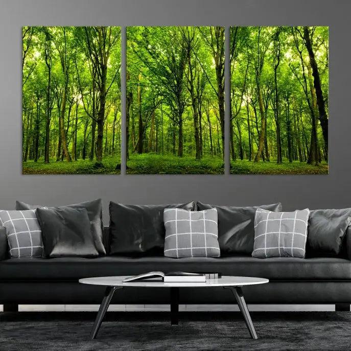 Lush Jungle Forest Wall Art Canvas Print