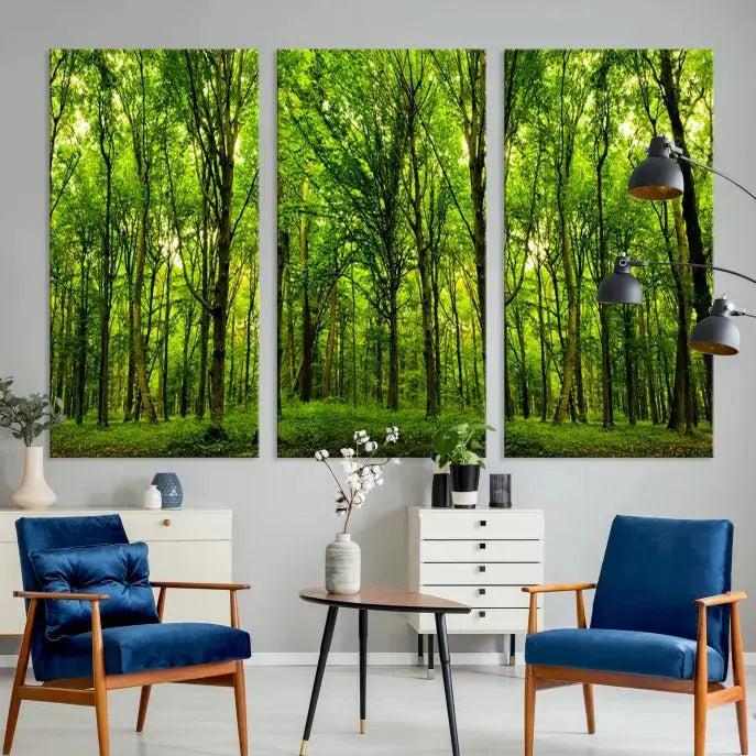 Lush Jungle Forest Wall Art Canvas Print