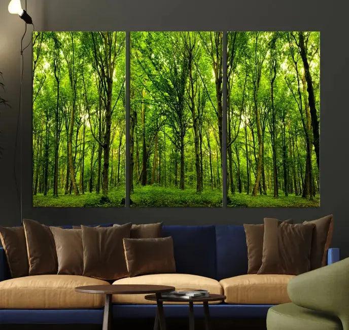 Lush Jungle Forest Wall Art Canvas Print