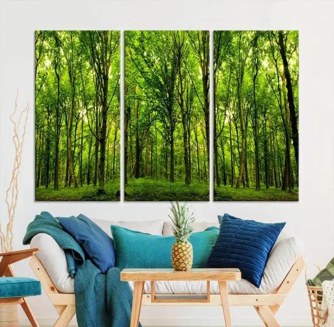 Lush Jungle Forest Wall Art Canvas Print