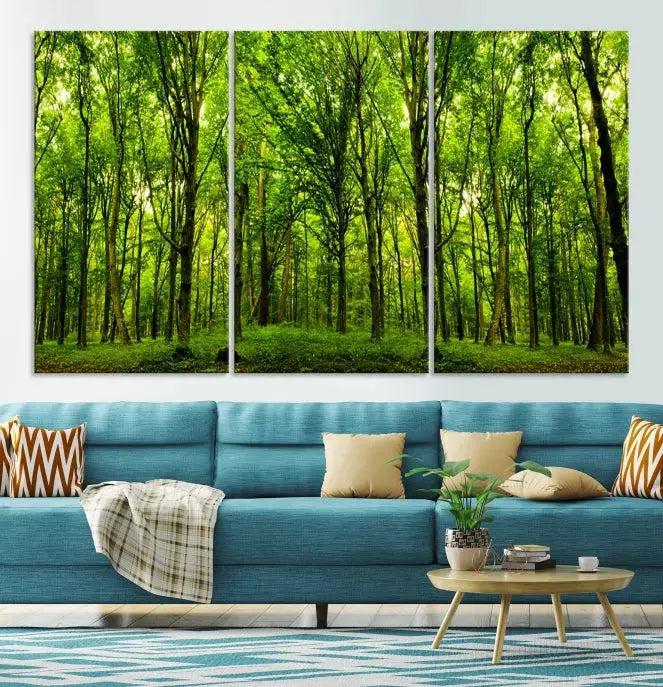 Lush Jungle Forest Wall Art Canvas Print