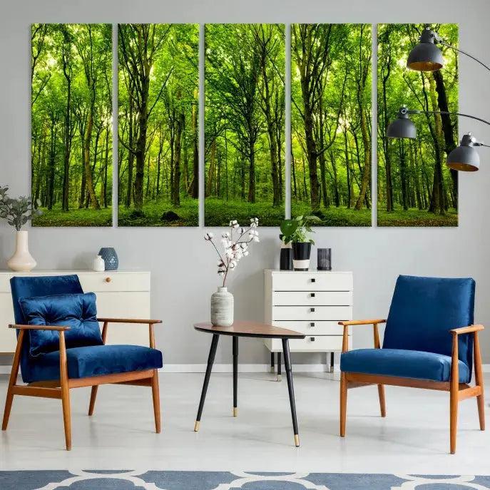 Lush Jungle Forest Wall Art Canvas Print