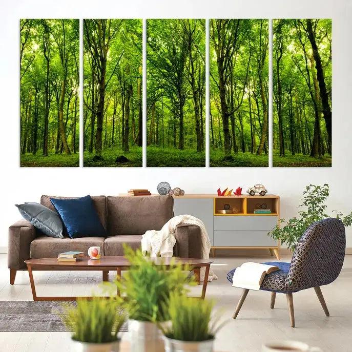 Lush Jungle Forest Wall Art Canvas Print