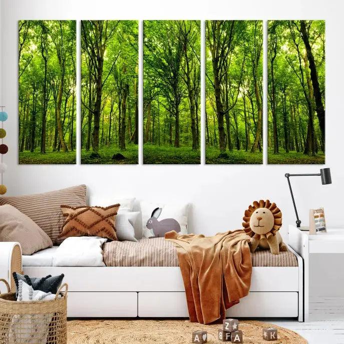 Lush Jungle Forest Wall Art Canvas Print