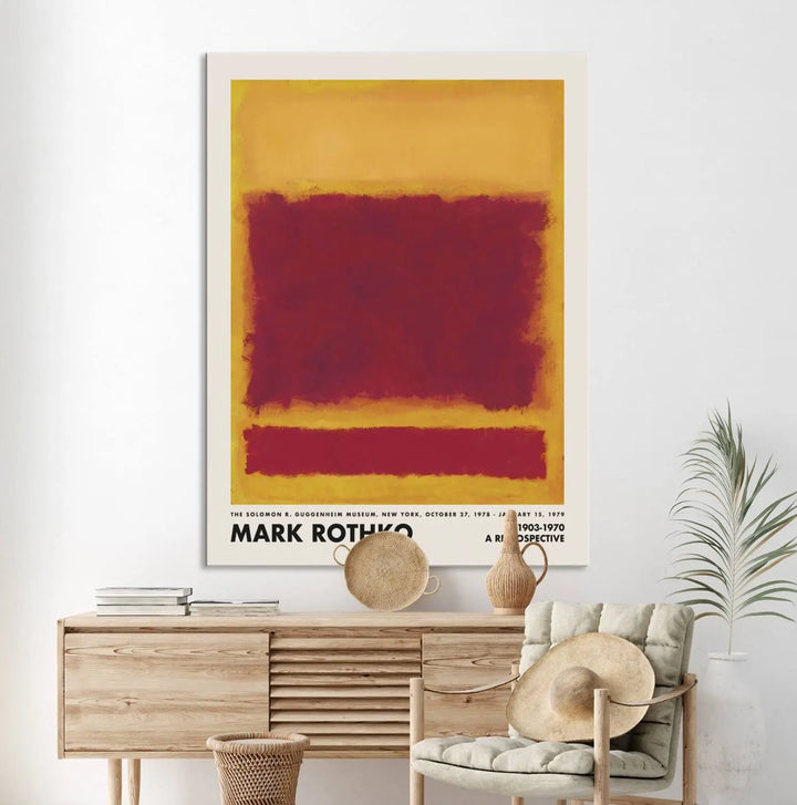 Mark Rothko Canvas Wall Art Print - Iconic Abstract Expressionist Design for Living Room, Office, or Bedroom, Ready to Hang