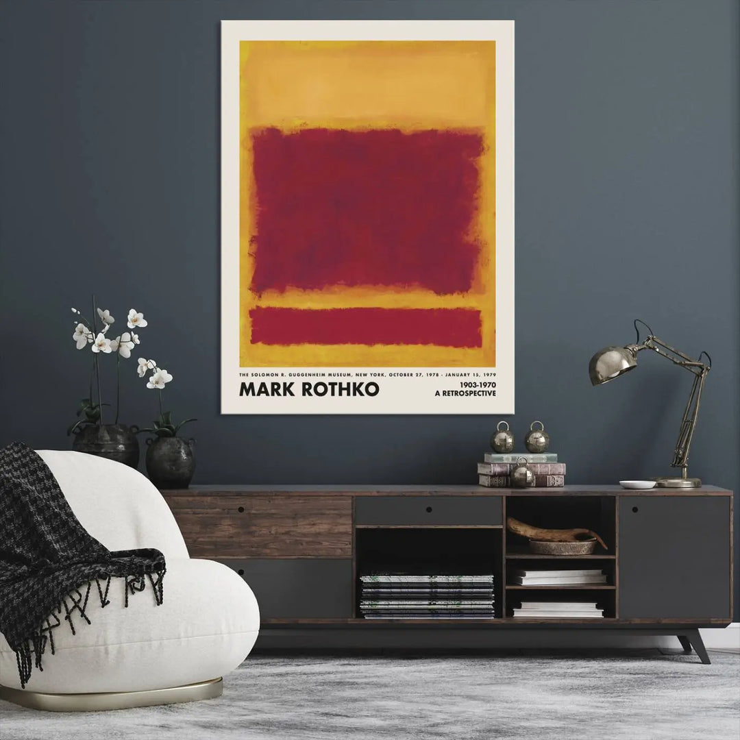 Mark Rothko Canvas Wall Art Print - Iconic Abstract Expressionist Design for Living Room, Office, or Bedroom, Ready to Hang