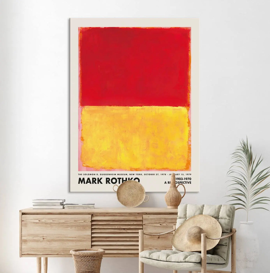 Mark Rothko Canvas Wall Art Print - Iconic Abstract Expressionist Design for Living Room, Office, or Bedroom, Ready to Hang