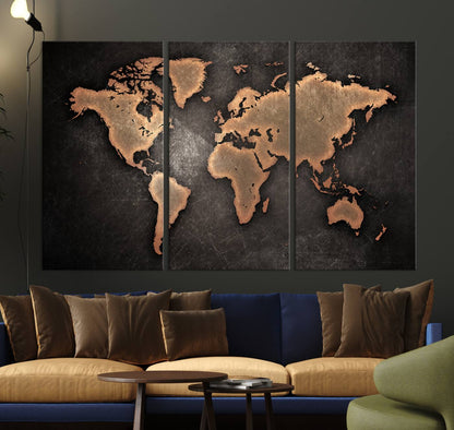 33739-MGV-CV-36X24-Maroon World Map Wall Art Canvas Print